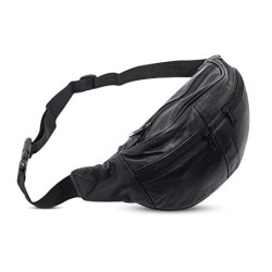 Bauchtasche/Hüfttasche Echt-Leder  schwarz 