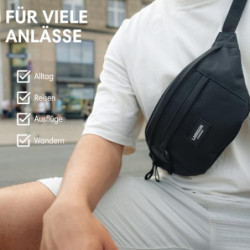 LARKSON Bauchtasche Damen & Herren Beige - Ole - Hüfttasche für Sport Outdoor Stadt - Gürteltasche Stylisch für Festival - Cr