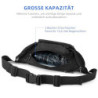 Wiserset Bauchtasche für Herren und Damen, Gürteltasche mit Flaschenhalter Gurt Verstellt Hüfttasche mit 6 Reißverschlusstasc