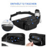 Wiserset Bauchtasche für Herren und Damen, Gürteltasche mit Flaschenhalter Gurt Verstellt Hüfttasche mit 6 Reißverschlusstasc