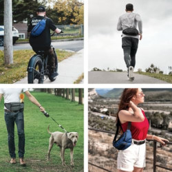 Wiserset Bauchtasche für Herren und Damen, Gürteltasche mit Flaschenhalter Gurt Verstellt Hüfttasche mit 6 Reißverschlusstasc