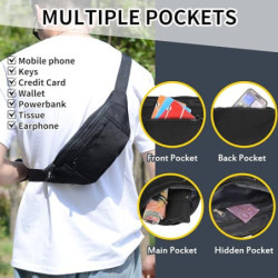 IHIGOGOFA Bauchtasche Gürteltasche Hüfttasche mit Einem 30 cm Verlängerten Gürtel Unisex Modern Umhängetaschen Handytasche fü