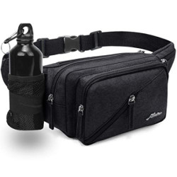 Bauchtasche Gürteltasche für Damen und Herren Wasserabweisend Hüfttasche mit Flaschenhalter, Multifunktionale Gurt Verstellt 