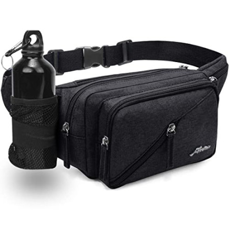 Bauchtasche Gürteltasche für Damen und Herren Wasserabweisend Hüfttasche mit Flaschenhalter, Multifunktionale Gurt Verstellt 