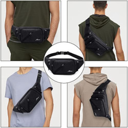 Bauchtasche Gürteltasche für Damen und Herren Wasserabweisend Hüfttasche mit Flaschenhalter, Multifunktionale Gurt Verstellt 