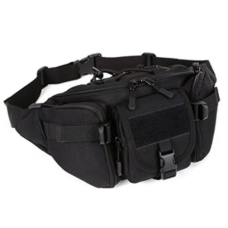 Huntvp® Taktische Gürteltasche Sport Hüfttasche Molle Bauchtasche Wasserabweisend mit Reißverschluss für Outdoor Laufen Reise
