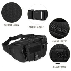 Huntvp® Taktische Gürteltasche Sport Hüfttasche Molle Bauchtasche Wasserabweisend mit Reißverschluss für Outdoor Laufen Reise