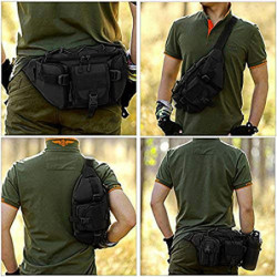 Huntvp® Taktische Gürteltasche Sport Hüfttasche Molle Bauchtasche Wasserabweisend mit Reißverschluss für Outdoor Laufen Reise