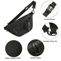 G4Free Große Bauchtasche Brusttasche Gürteltasche Sling Rucksack RFID-Hüfttasche für Damen und Herren für Sport Reisen Wander