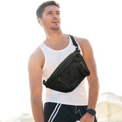 G4Free Große Bauchtasche Brusttasche Gürteltasche Sling Rucksack RFID-Hüfttasche für Damen und Herren für Sport Reisen Wander