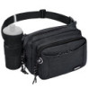 ONETOALL Bauchtasche mit Flaschenhalter, Gürteltasche für Damen und Herren, Hüfttasche mit 4 Reißverschlussfächern, großer Ba