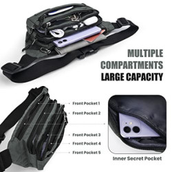 Sarsumir Bauchtasche Gürteltasche für Damen Herren Hüfttasche wasserdichte Multifunktionale Bauchtasche mit 6 Reißverschlusst