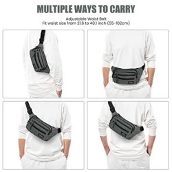 Sarsumir Bauchtasche Gürteltasche für Damen Herren Hüfttasche wasserdichte Multifunktionale Bauchtasche mit 6 Reißverschlusst