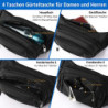 Bauchtasche Damen Große Kapazität Gürteltasche Herren 4 Reißverschluss Taschen wasserdichte Hüfttasche Schwarz für 7,9 Mini