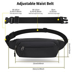 IHIGOGOFA Bauchtasche Gürteltasche Hüfttasche mit Einem 30 cm Verlängerten Gürtel Unisex Modern Umhängetaschen Handytasche fü