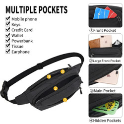IHIGOGOFA Bauchtasche Gürteltasche Hüfttasche mit Einem 30 cm Verlängerten Gürtel Unisex Modern Umhängetaschen Handytasche fü