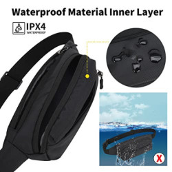 IHIGOGOFA Bauchtasche Gürteltasche Hüfttasche mit Einem 30 cm Verlängerten Gürtel Unisex Modern Umhängetaschen Handytasche fü