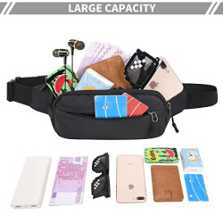 IHIGOGOFA Bauchtasche Gürteltasche Hüfttasche mit Einem 30 cm Verlängerten Gürtel Unisex Modern Umhängetaschen Handytasche fü
