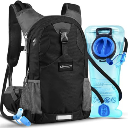 Lunidry Trinkrucksack Fahrradrucksack mit Trinkblase 2L Wasserdicht Sportrucksack, 20L Hydration Rucksack Herren Damen Outdoo