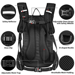 Lunidry Trinkrucksack Fahrradrucksack mit Trinkblase 2L Wasserdicht Sportrucksack, 20L Hydration Rucksack Herren Damen Outdoo