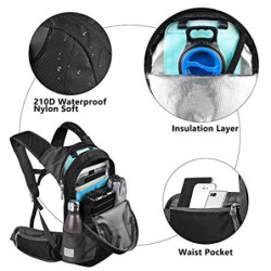 Lunidry Trinkrucksack Fahrradrucksack mit Trinkblase 2L Wasserdicht Sportrucksack, 20L Hydration Rucksack Herren Damen Outdoo