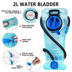 Lunidry Trinkrucksack Fahrradrucksack mit Trinkblase 2L Wasserdicht Sportrucksack, 20L Hydration Rucksack Herren Damen Outdoo