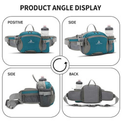 Bauchtasche Gürteltasche mit Flaschenhalter Hüfttasche Sport Wasserdicht Bumbag Waist Fanny Pack für Outdoor Reise Wandern Hu