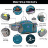 Bauchtasche Gürteltasche mit Flaschenhalter Hüfttasche Sport Wasserdicht Bumbag Waist Fanny Pack für Outdoor Reise Wandern Hu