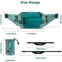 Zavothy Gürteltasche Bauchtasche mit Abnehmbarer Flaschenhalter für Damen und Herren, ideal zum Laufen, Radfahren, Wandern un