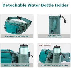 Zavothy Gürteltasche Bauchtasche mit Abnehmbarer Flaschenhalter für Damen und Herren, ideal zum Laufen, Radfahren, Wandern un