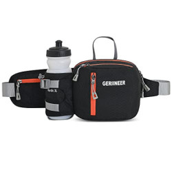 GERIINEER wasserdichte Bauchtasche Gürteltasche mit Flaschenhalter Damen und Herren, Bauchtasche Geeignet für Reise Sport Run