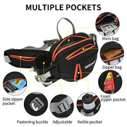 GERIINEER wasserdichte Bauchtasche Gürteltasche mit Flaschenhalter Damen und Herren, Bauchtasche Geeignet für Reise Sport Run