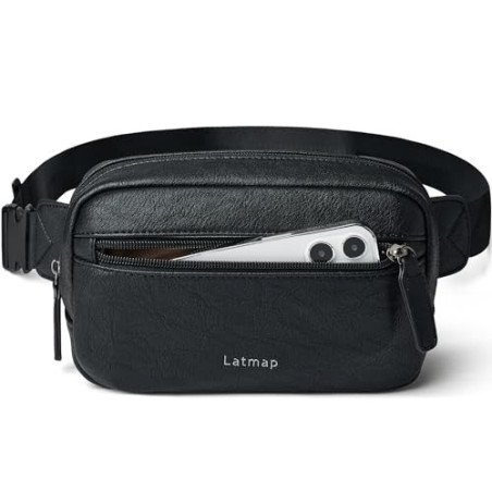 LATMAP Bauchtasche Damen,Crossbody Bag Damen PU Leder Bauchtasche Damen klein Wasserdicht Gürteltasche Damen diebstahlsicher 
