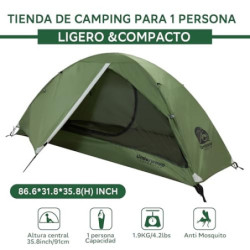 Underwood Aggregator Tent 1Persone 1 Mann Zelt fürs Wandern - EIN leichtes,wasserdichtes EIN Mann Zelt fürs Camping,einfach a