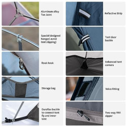 Naturehike Cloud up 1 Person Rucksack Zelt Leichtes Camping Wandern Kuppel Zelt für 1 Mann Navy Blau 20D 