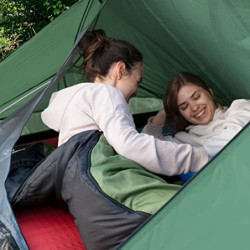 outdoorer Trekkingzelt für 1-2 Personen Trek It Easy 2, leichtes Fix up Schnellaufbau-Zelt mit Apsis, kleines Packmaß, grün,