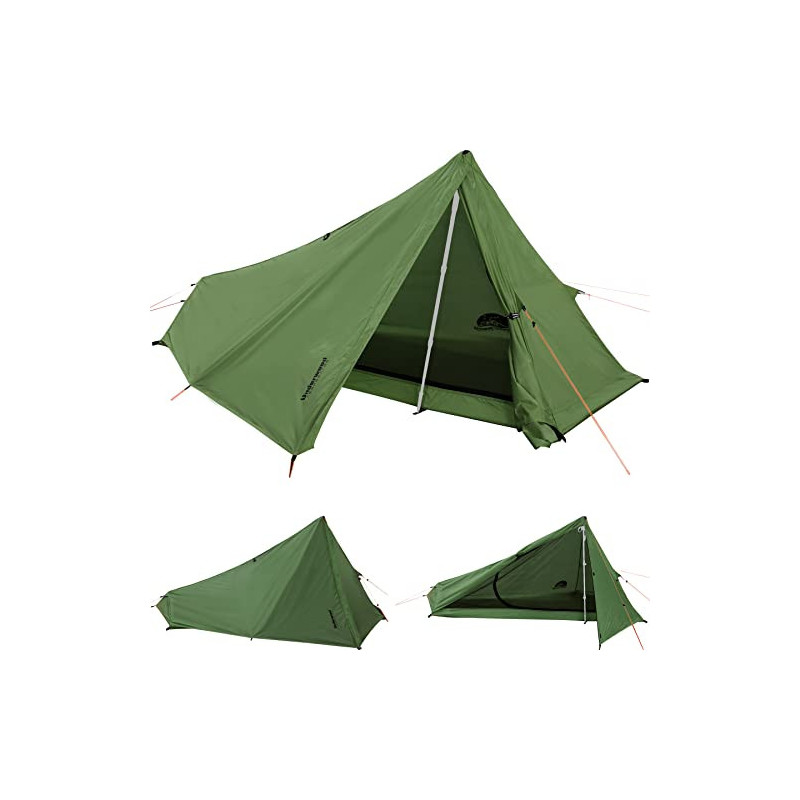 1 Personen Zelt für Camping – Ultraleicht Trekkingstock Zelt, Wasserdicht Outdoor 1 Mann Zelt, Kompakt Zelt mit Kleines Packm