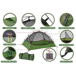 Clostnature 1-Personen Zelt für Camping - Wasserdichtes Outdoor EIN Mann , Ultraleichtes Trekking, mit Kleines Packmaß für Ei
