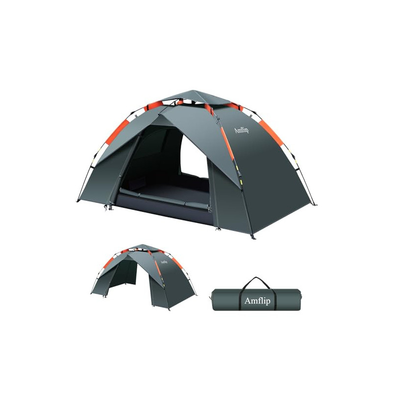 Amflip Campingzelt Automatisches 1 Personen Sofortzelt Pop Up Ultraleichtes Kuppelzelt 4 Jahreszeiten Wasserdicht & Winddicht Amflip Campingzelt Automatisches 1 Personen Sofortzelt Pop Up Ultraleichtes Kuppelzelt 4 Jahreszeiten Wasserdicht & Winddicht