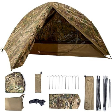 FREE SOLDIER Campingzelt Outdoor Ultraleichtes Einmannzelt In Camouflage, Outdoor-Camping,1 Person Zelt Abenteuer angelzelt e