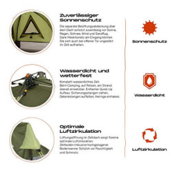 Lumaland Where Tomorrow Solo-Zelt Pop Up Wurfzelt 1-Personen-Zelt - Dreieck - 225x100x57 cm - Camping Festival - Ultraleicht,