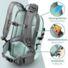 Valkental - Hochwertiger & Nachhaltiger Rucksack mit verstaubaren Hüftgurten | 22L | Erweiterbar mit Bauchtasche - Geeignet a