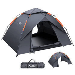 Amflip Campingzelt Automatisches 2 Personen Sofortzelt Pop Up Ultraleichtes Kuppelzelt 4 Jahreszeiten Wasserdicht & Winddicht
