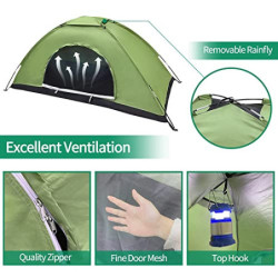 Zelt 2 Personen Wasserdicht, Ultraleicht Camping Zelt, Einfaches Einrichten 2 Mann Zelt Kleines Packmaß, Kuppelzelt für Outdo
