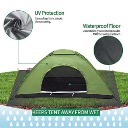 Zelt 2 Personen Wasserdicht, Ultraleicht Camping Zelt, Einfaches Einrichten 2 Mann Zelt Kleines Packmaß, Kuppelzelt für Outdo