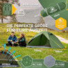NORDBÄR® Zelt für 1-2 Personen Ultraleicht & wasserdicht | 1-2 Mann Zelt für Camping, Trekking, Festival | Outdoor, Trekkingz