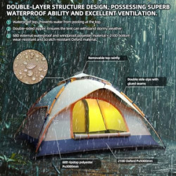 YITAHOME Camping Zelt, Pop up Zelt 2 Personen Wasserdicht Familie Kuppelzelt Wasserdicht Winddich 210D Oxford Reißfestigkeit,