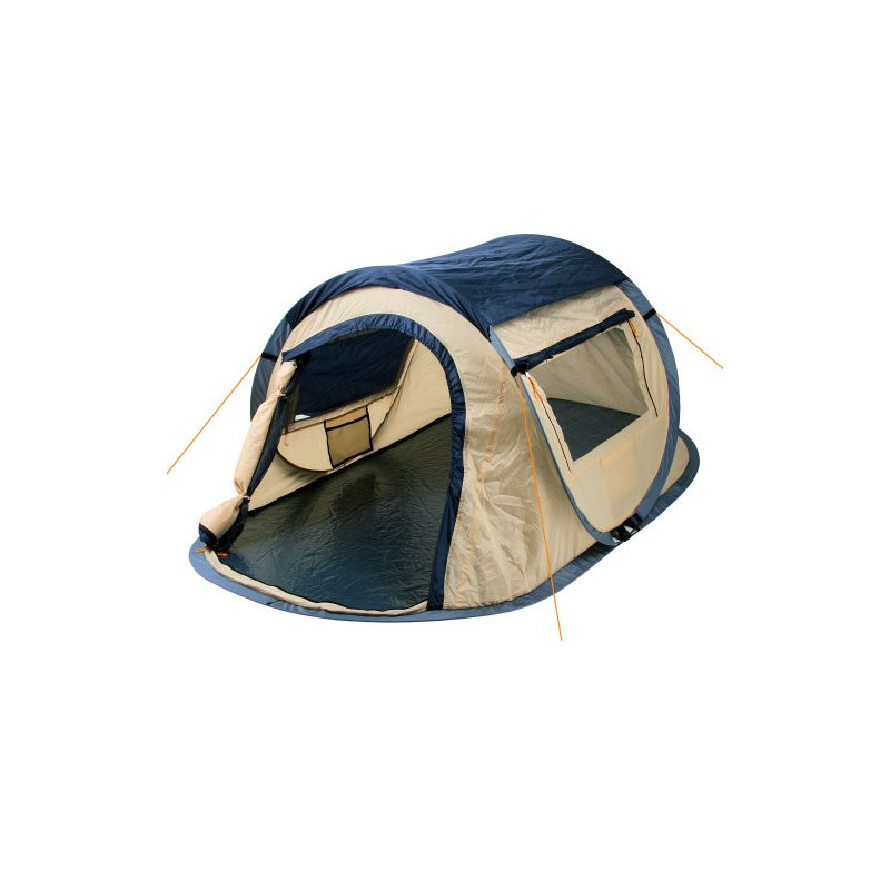 CampFeuer Zelt Quiki für 2 Personen | Creme/Blau | Wurfzelt Aufbau in 2 Sekunden, Wasserabweisend | Quicktent für Festival, C