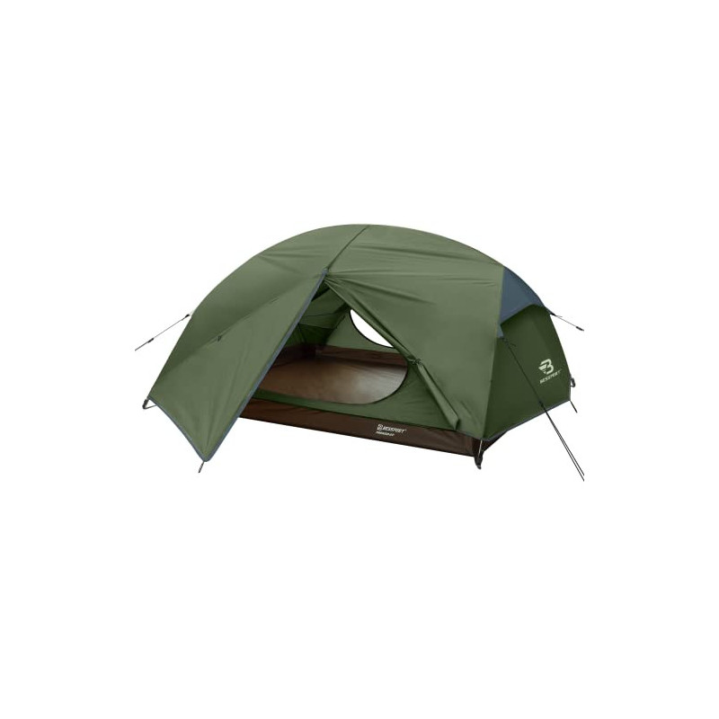 Bessport Zelt 2 Personen Camping Zelt 2 Türen Ultraleicht wasserdicht leicht und einfach zu Bauen Belüftetes 4 Jahreszeiten K