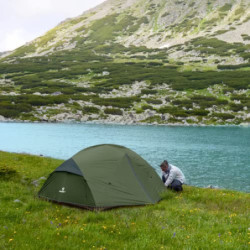 Bessport Zelt 2 Personen Camping Zelt 2 Türen Ultraleicht wasserdicht leicht und einfach zu Bauen Belüftetes 4 Jahreszeiten K